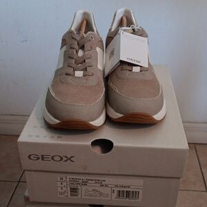 Geox Beige and White Sneakers